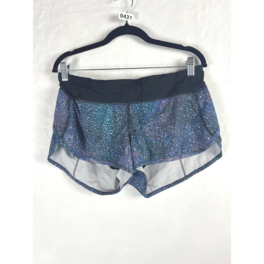 Lululemon Blue Purple Speed Shorts Multi Strive Mermaid Running Shorts 8